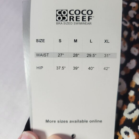 Coco Reef Impulse Women Leopard Print Convertible High Waist Bikini Bottom S - Picture 3 of 4